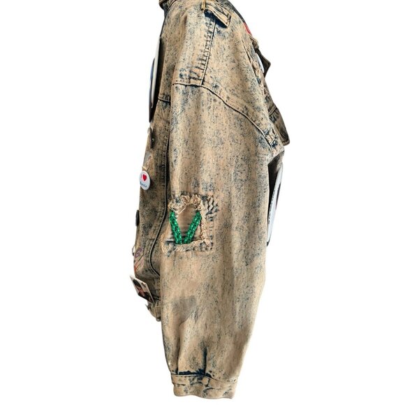 Small Acid Wash Denim Jacket Lot of 26 New Kids on The Block Buttons Donnie Joey - Picture 7 of 16